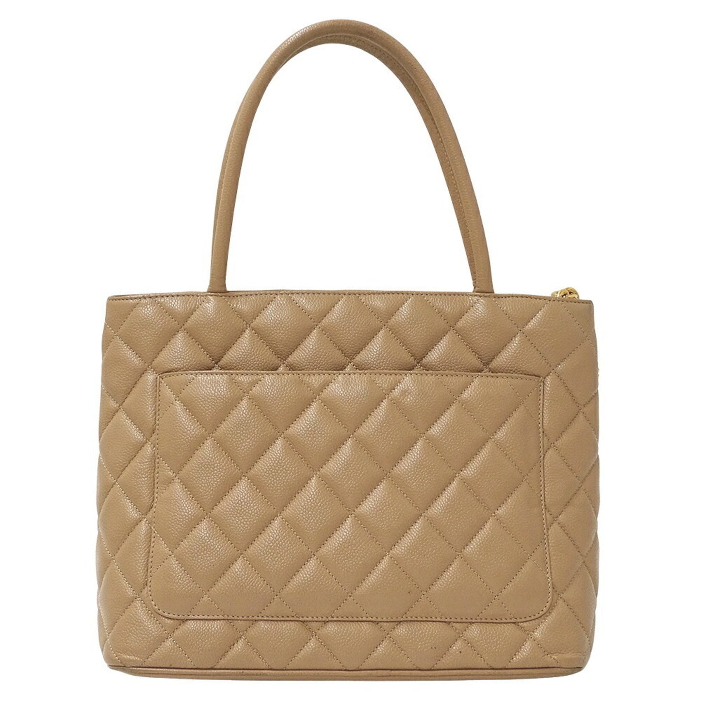 Chanel Beige Grained Calfskin Tote Bag
