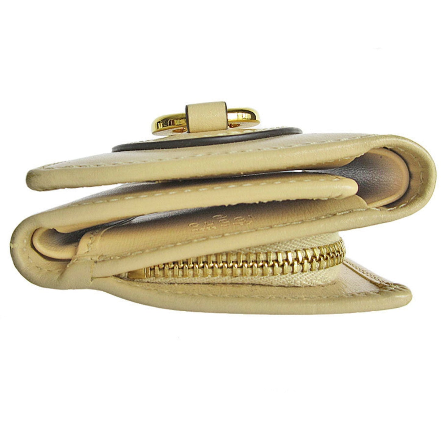 Gucci Beige Leather Wallet (Tri-Fold)