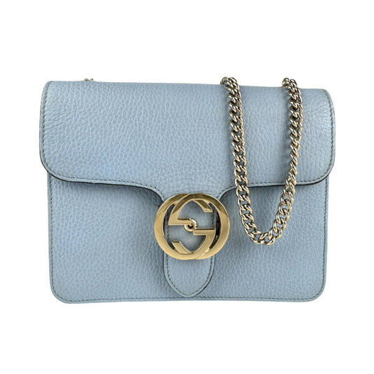 Gucci Light Blue Leather Shoulder Bag