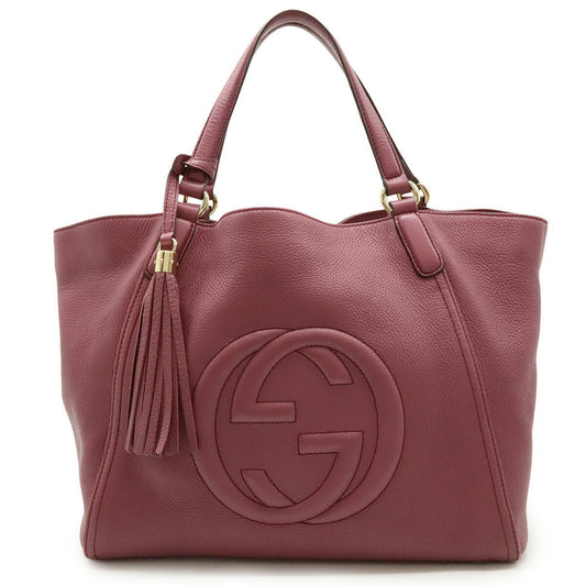 Gucci Pink Purple Leather Shoulder Bag Tote Bag