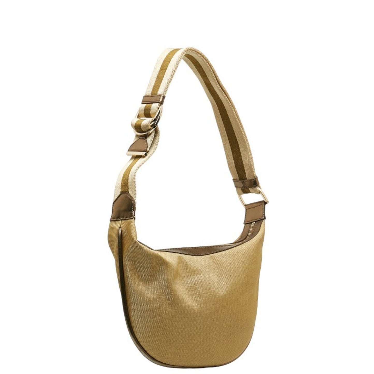 Gucci Gold Canvas Leather Shoulder Bag