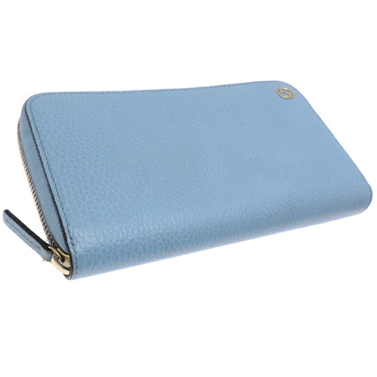 Gucci Sky Blue Leather Long Wallet (Bi-Fold)