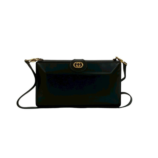 Gucci Black Leather Pochette Shoulder Bag