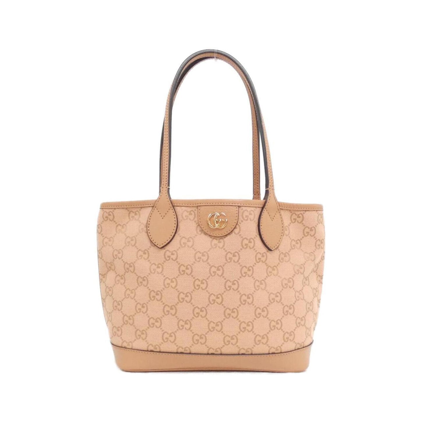 Gucci Pink Gg Canvas Leather Handbag