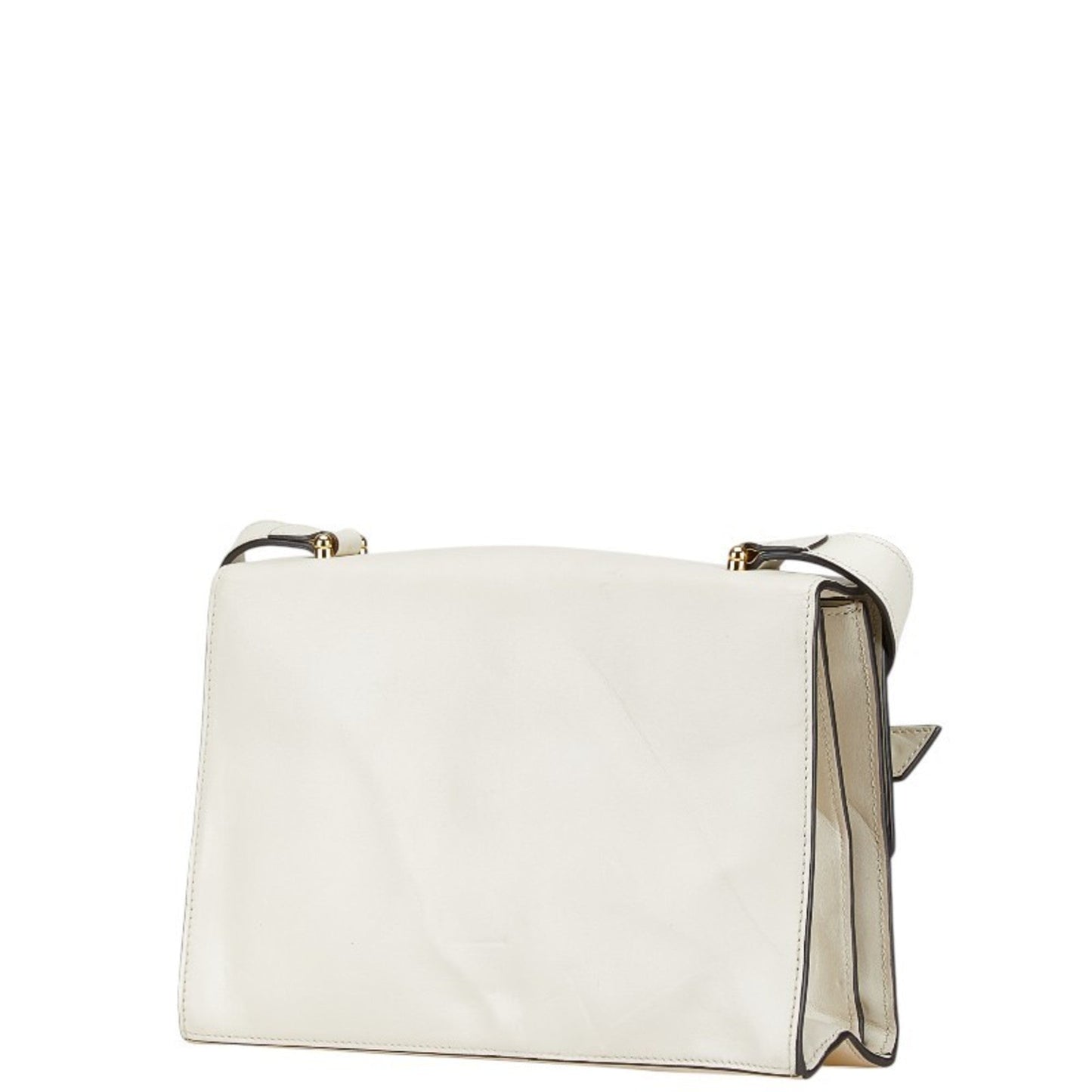 Gucci Gold Silver White Leather Shoulder Bag