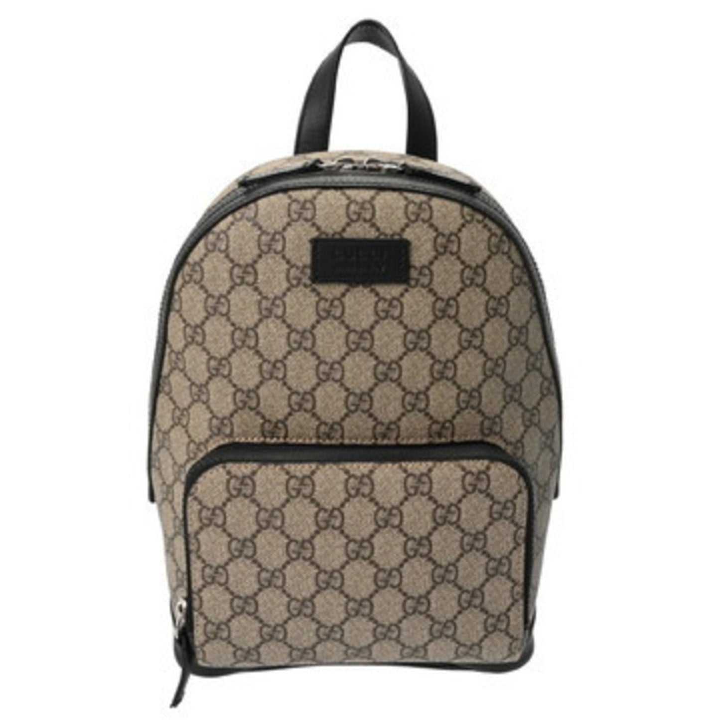 Gucci Beige Gg Supreme Canvas Leather Backpack