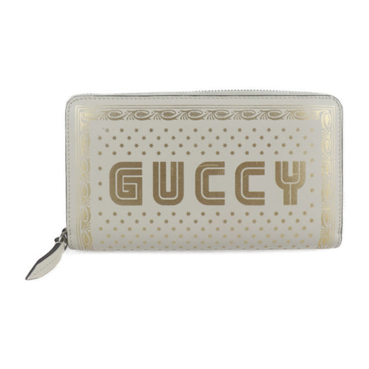 Gucci Gold Ivory Leather Long Wallet (Bi-Fold)