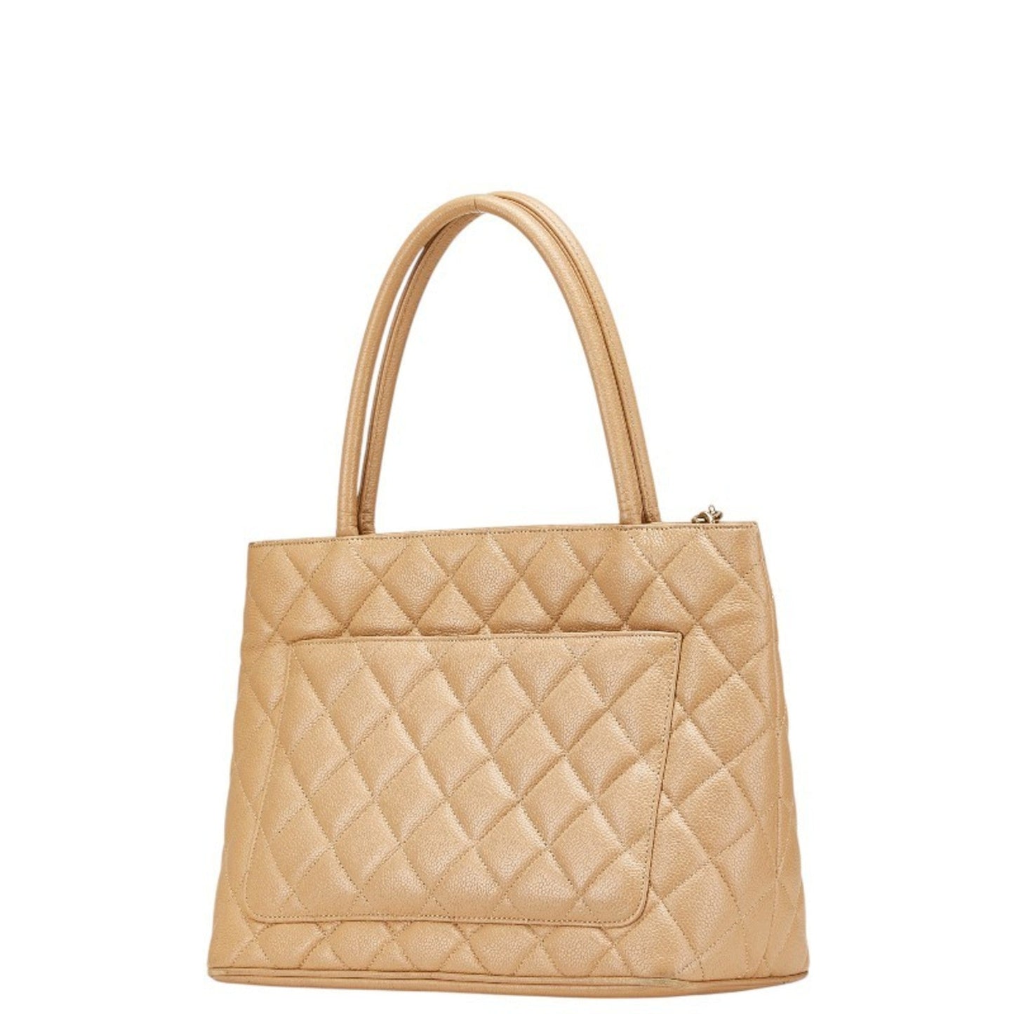 Chanel Matelasse Beige Grained Calfskin Tote Bag