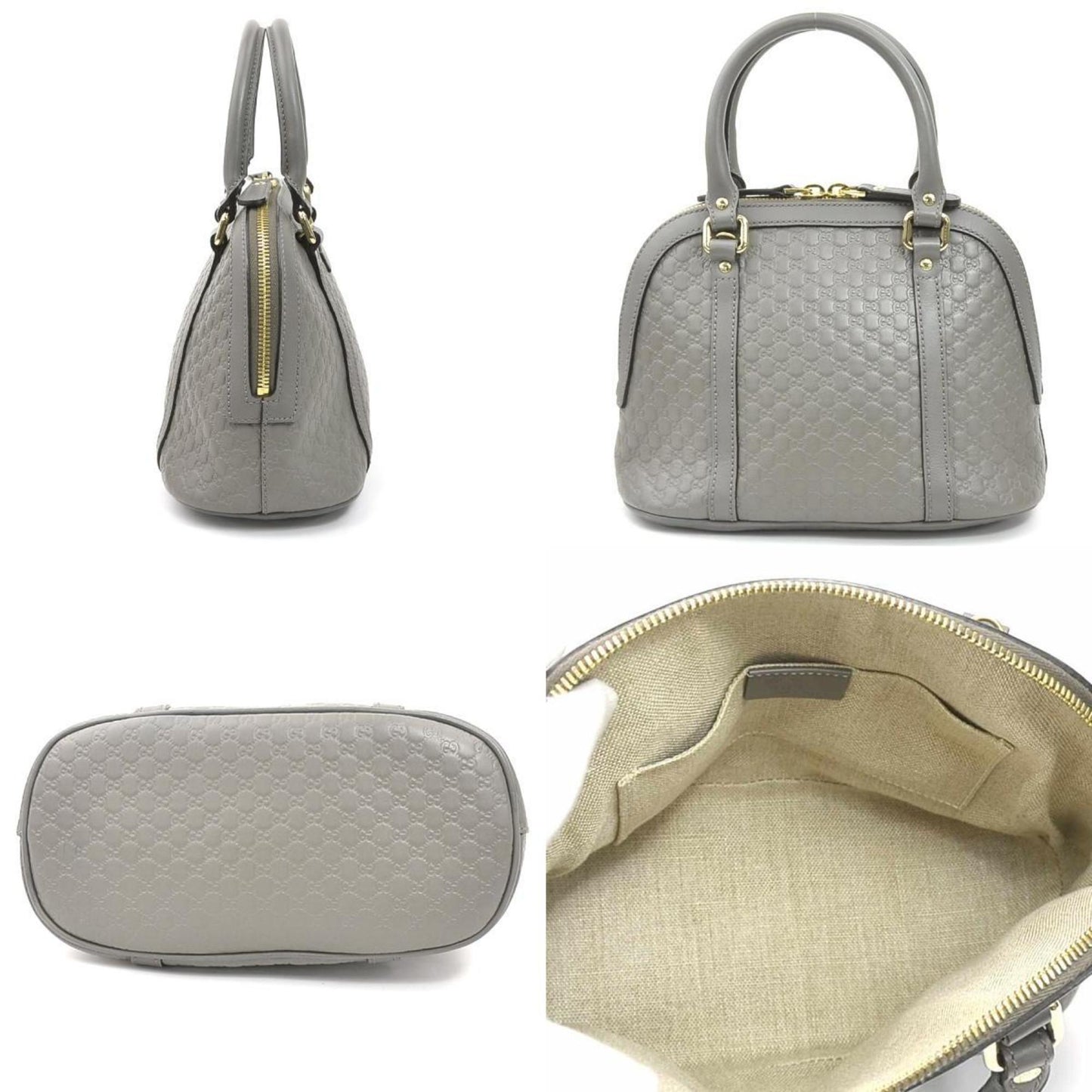 Gucci Gray Leather Handbag Shoulder Bag