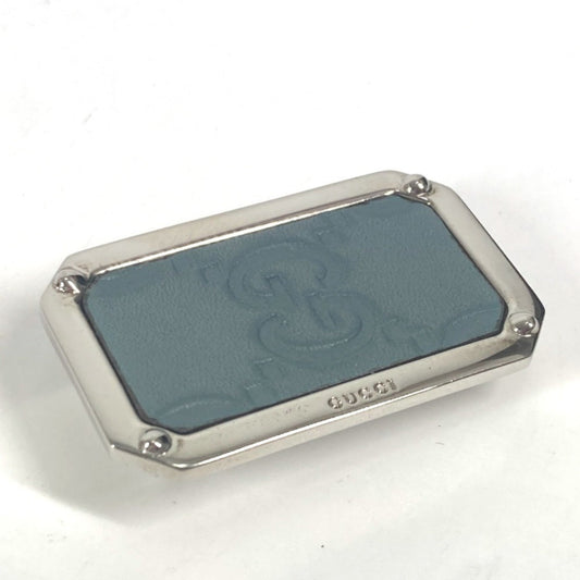 Gucci Blue Silver Gg Leather Money Clip