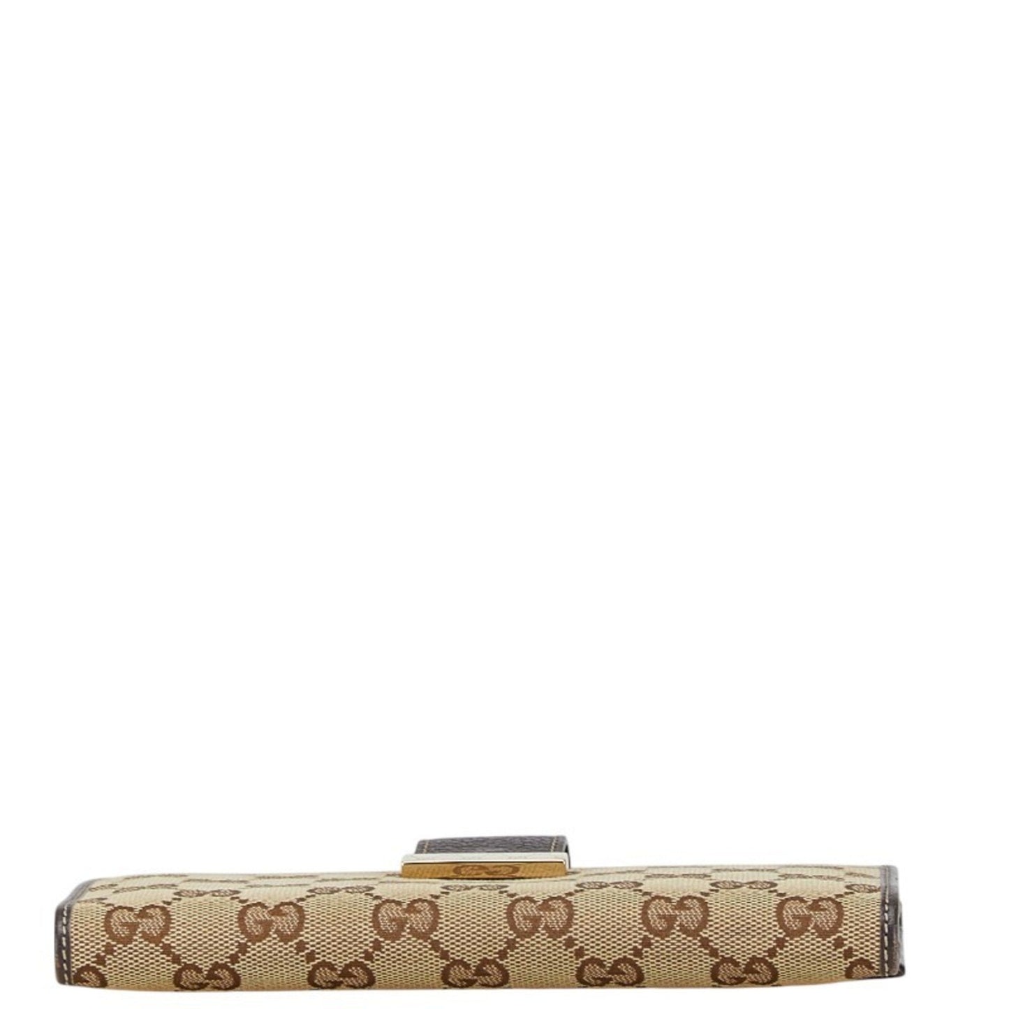 Gucci Beige Brown Gg Canvas Leather Wallet (Bi-Fold)