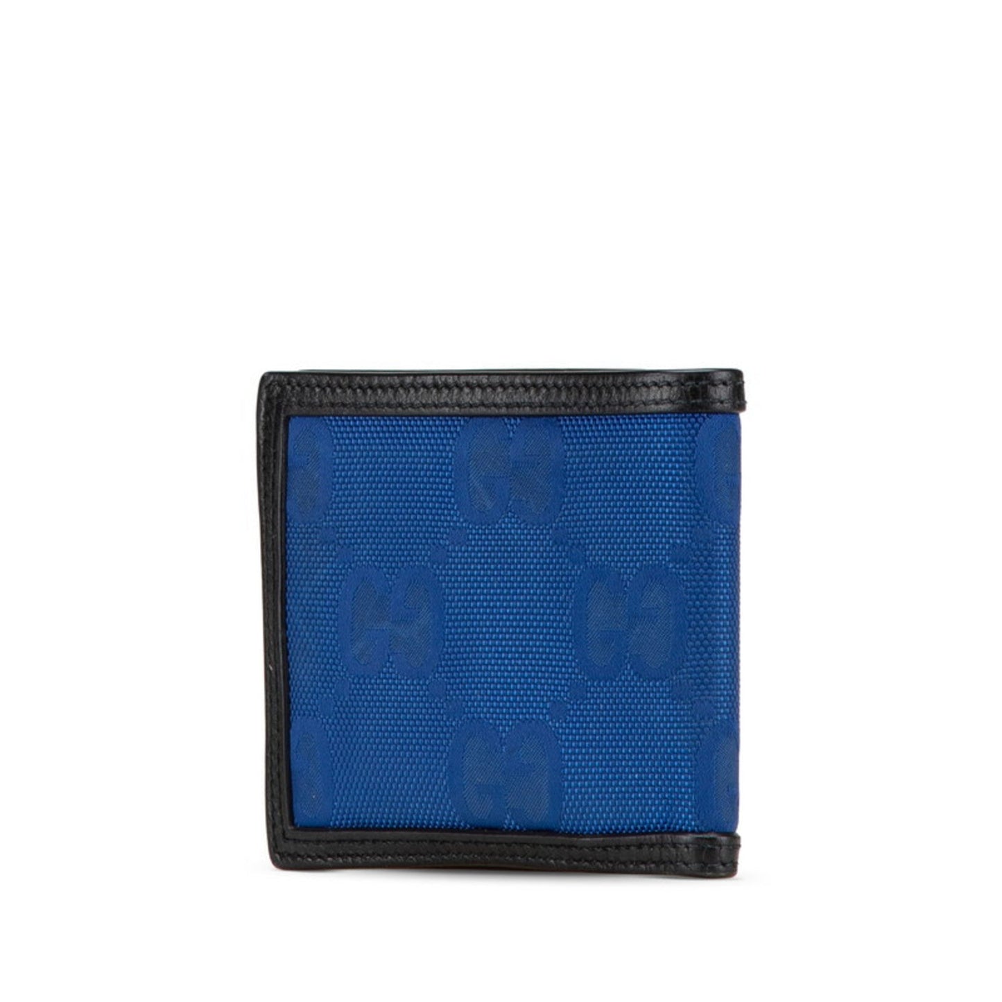 Gucci Black Blue Nylon Leather Wallet (Bi-Fold)