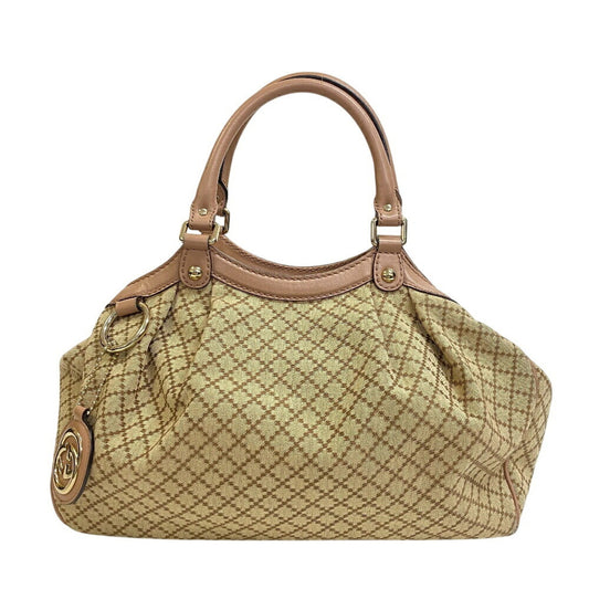 Gucci Sukey Beige Canvas Handbag