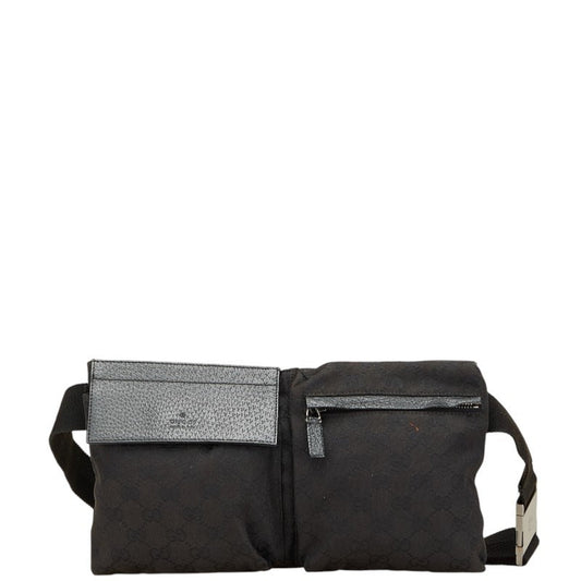 Gucci Black Canvas Leather Fanny Pack