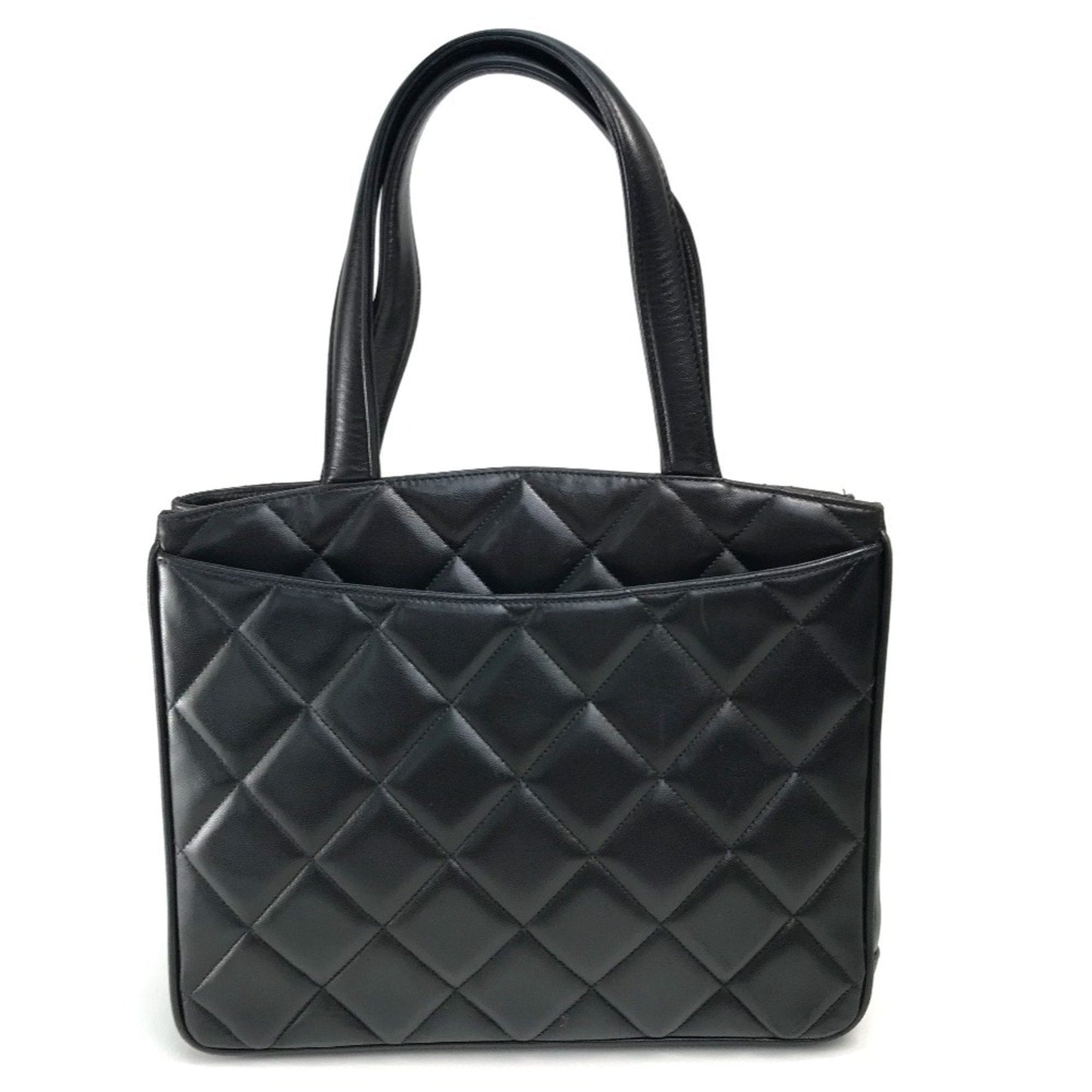 Chanel Black Leather Handbag Tote Bag