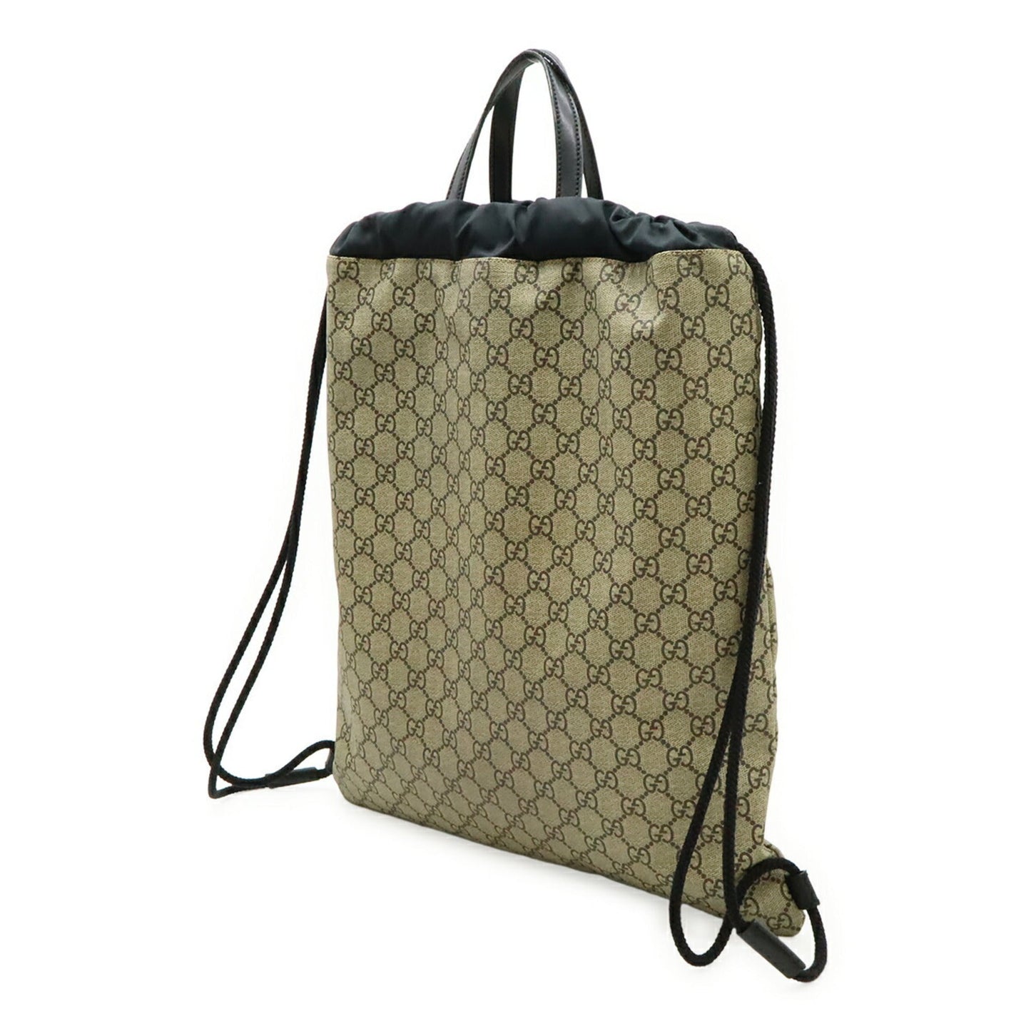 Gucci Beige Dark Brown Multi-Color Gg Supreme Leather/Webbing Backpack