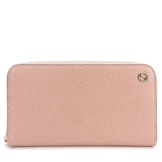 Gucci Pink Leather Long Wallet (Bi-Fold)