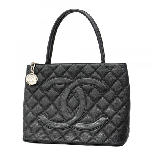 Chanel Black Grained Calfskin Tote Bag