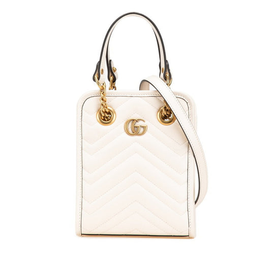 Gucci White Leather Handbag Shoulder Bag
