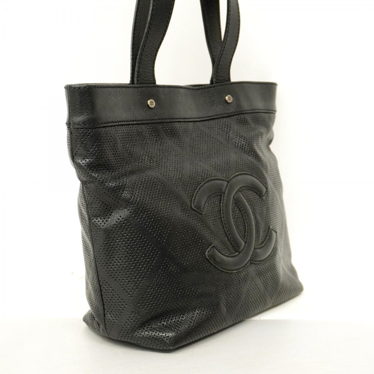 Chanel Black Leather Tote Bag