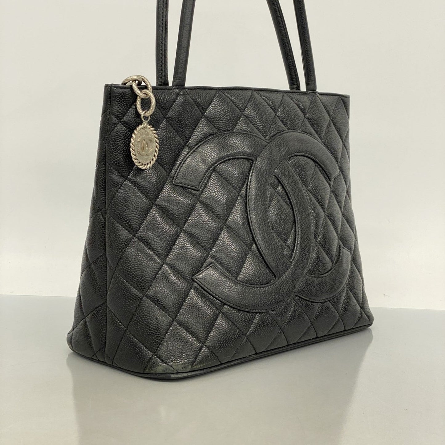 Chanel Black Grained Calfskin Tote Bag
