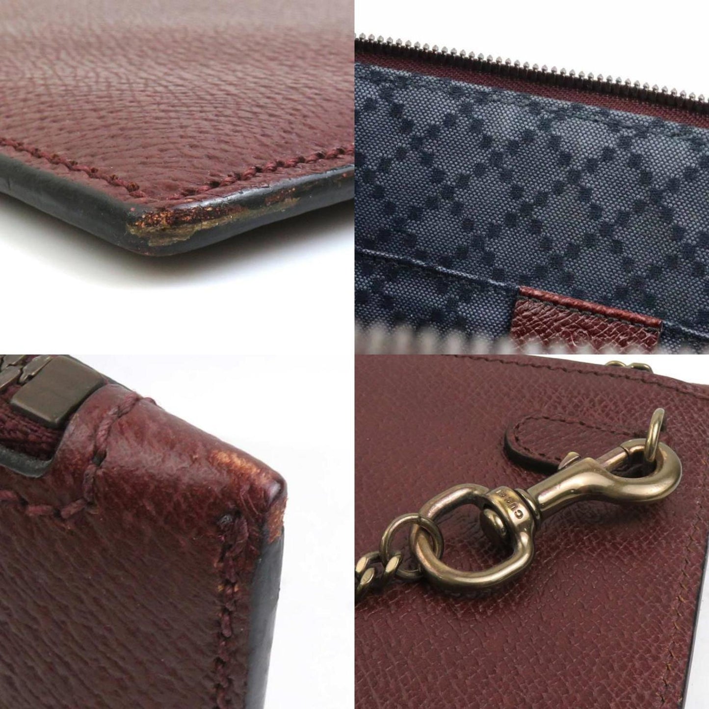 Gucci Bordeaux Leather Clutch Bag