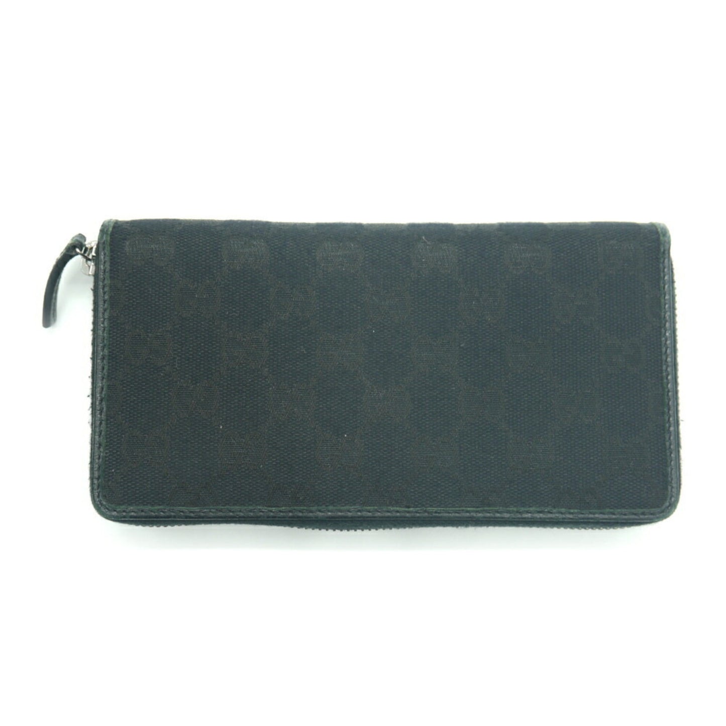 Gucci Black Canvas Leather Long Wallet (Bi-Fold)