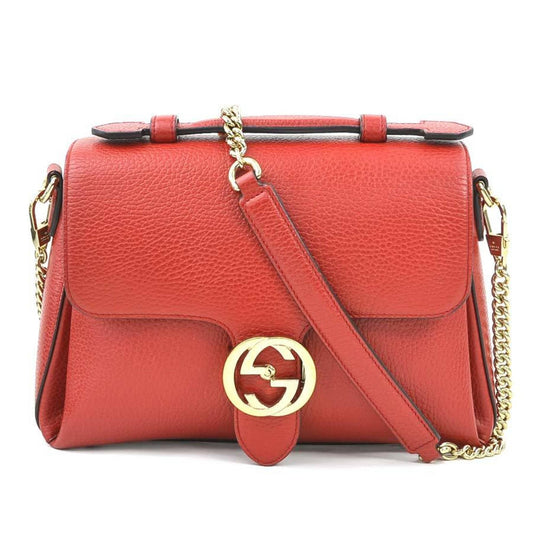 Gucci Red Color Leather Shoulder Bag
