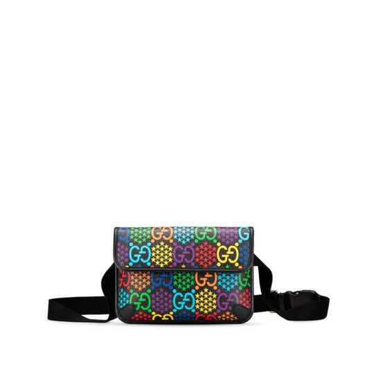 Gucci Black Multi-Color Leather Sling Bag