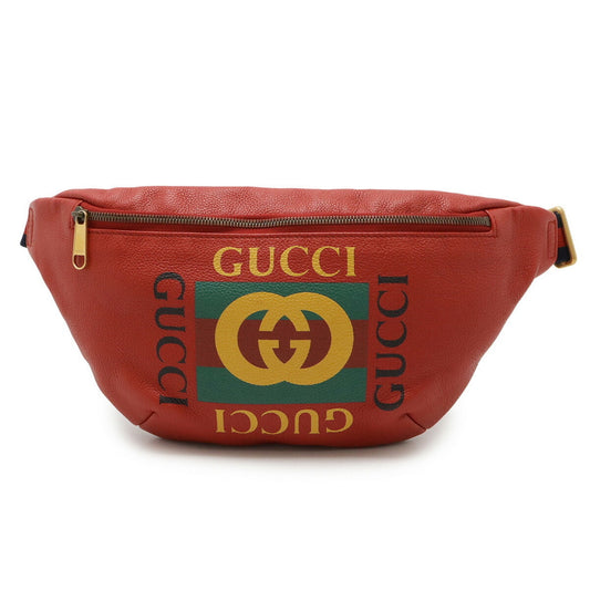Gucci Green Red Color Yellow Leather Fanny Pack