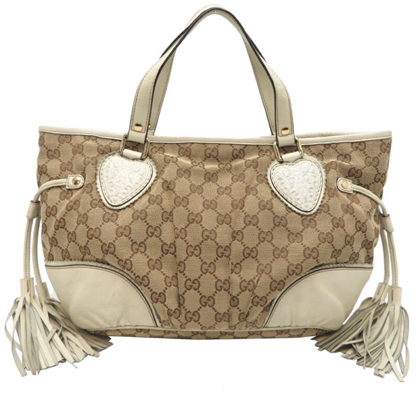 Gucci Beige White Gg Canvas Tote Bag