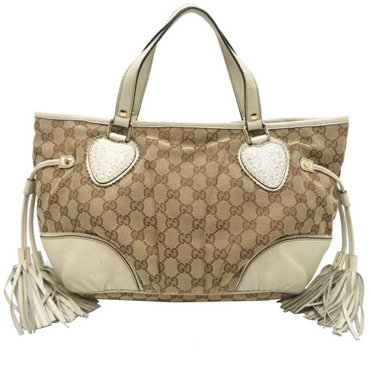 Gucci Beige White Gg Canvas Tote Bag