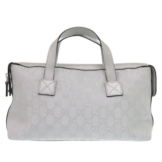 Gucci Gg Canvas Silver Gg Canvas Leather Handbag