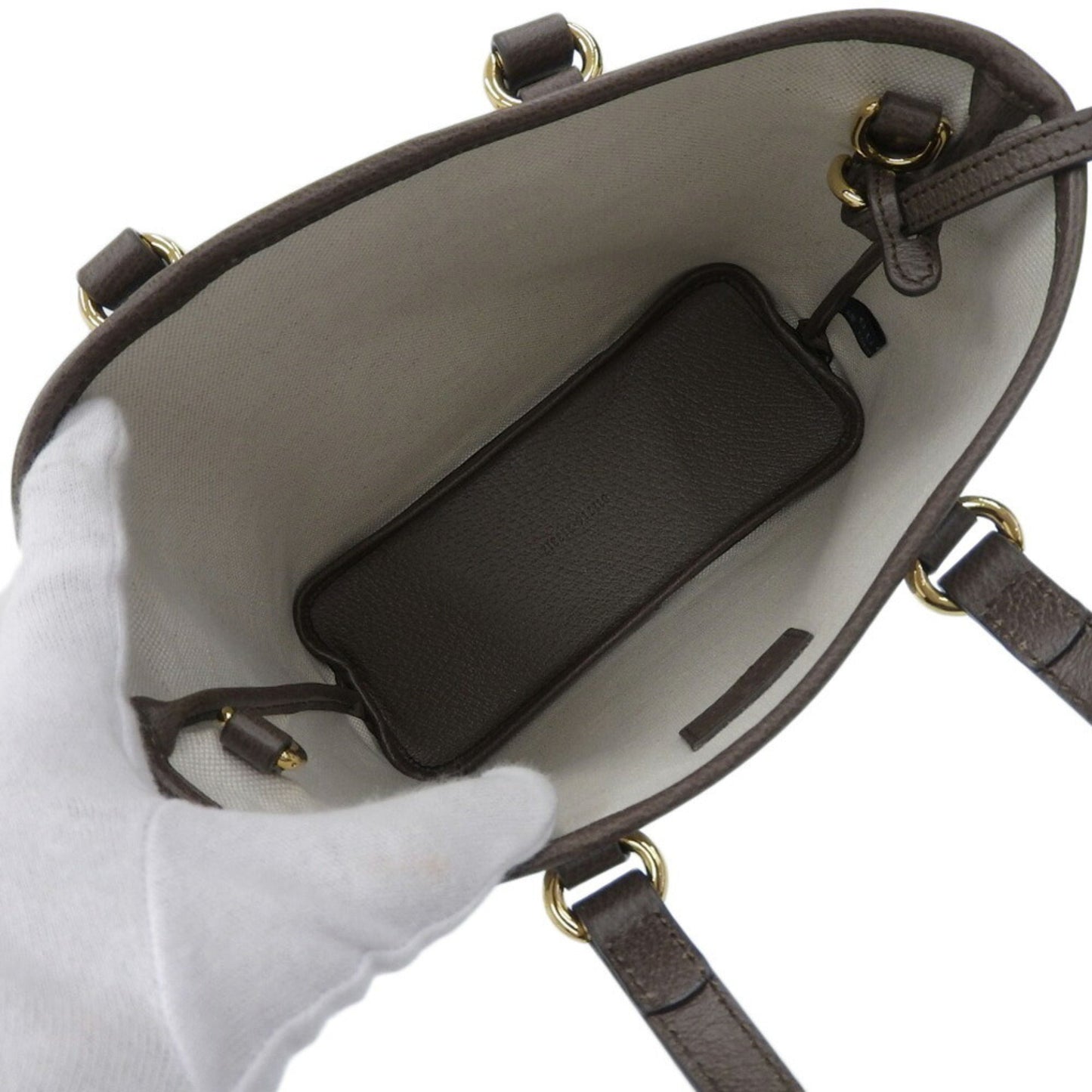 Gucci Beige Brown Pvc Leather Pouch