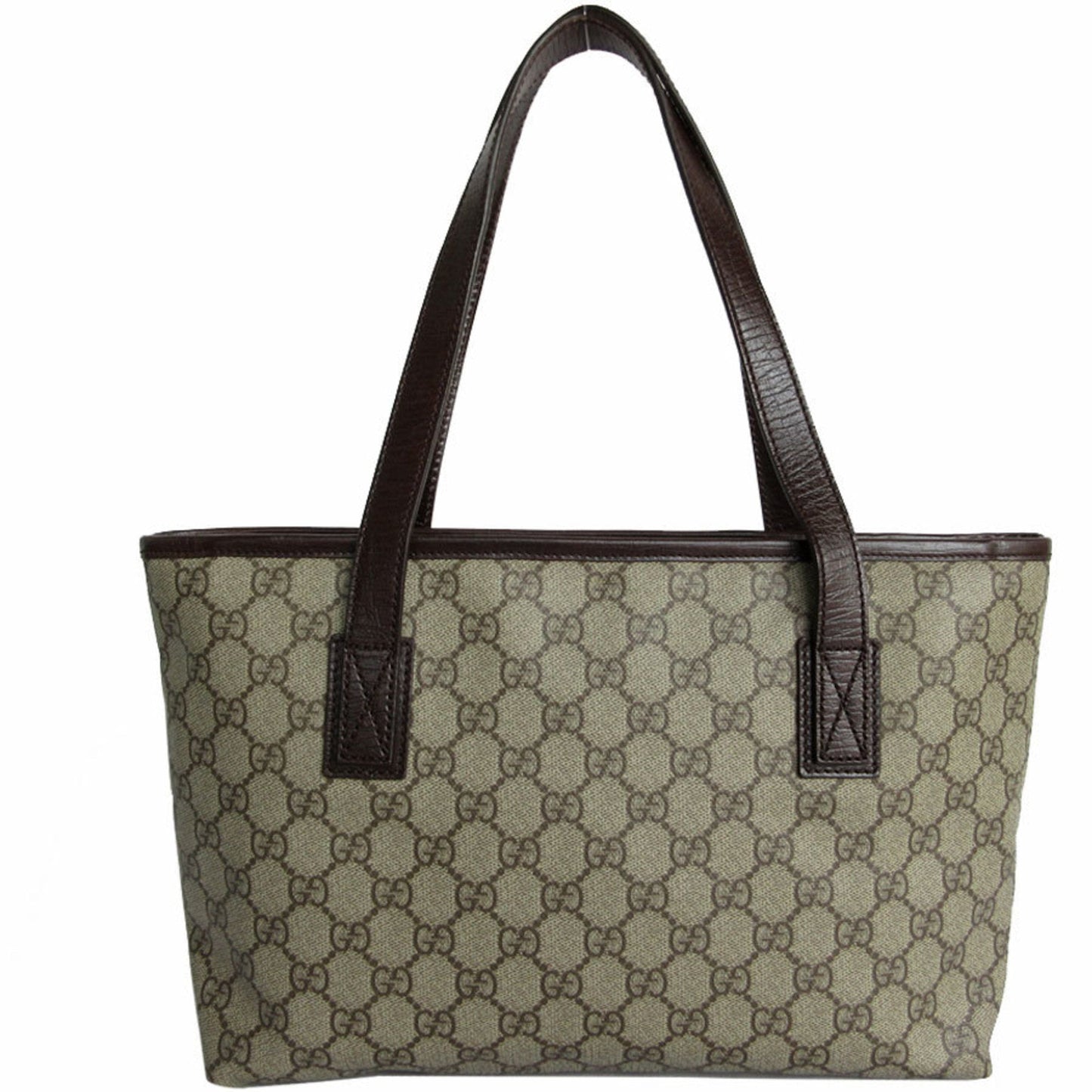 Gucci Beige Brown Pvc Leather Shoulder Bag Tote Bag