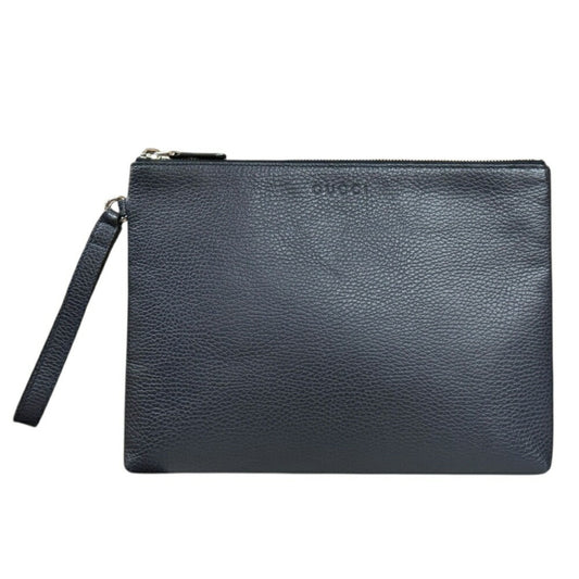 Gucci Navy Leather Clutch Bag