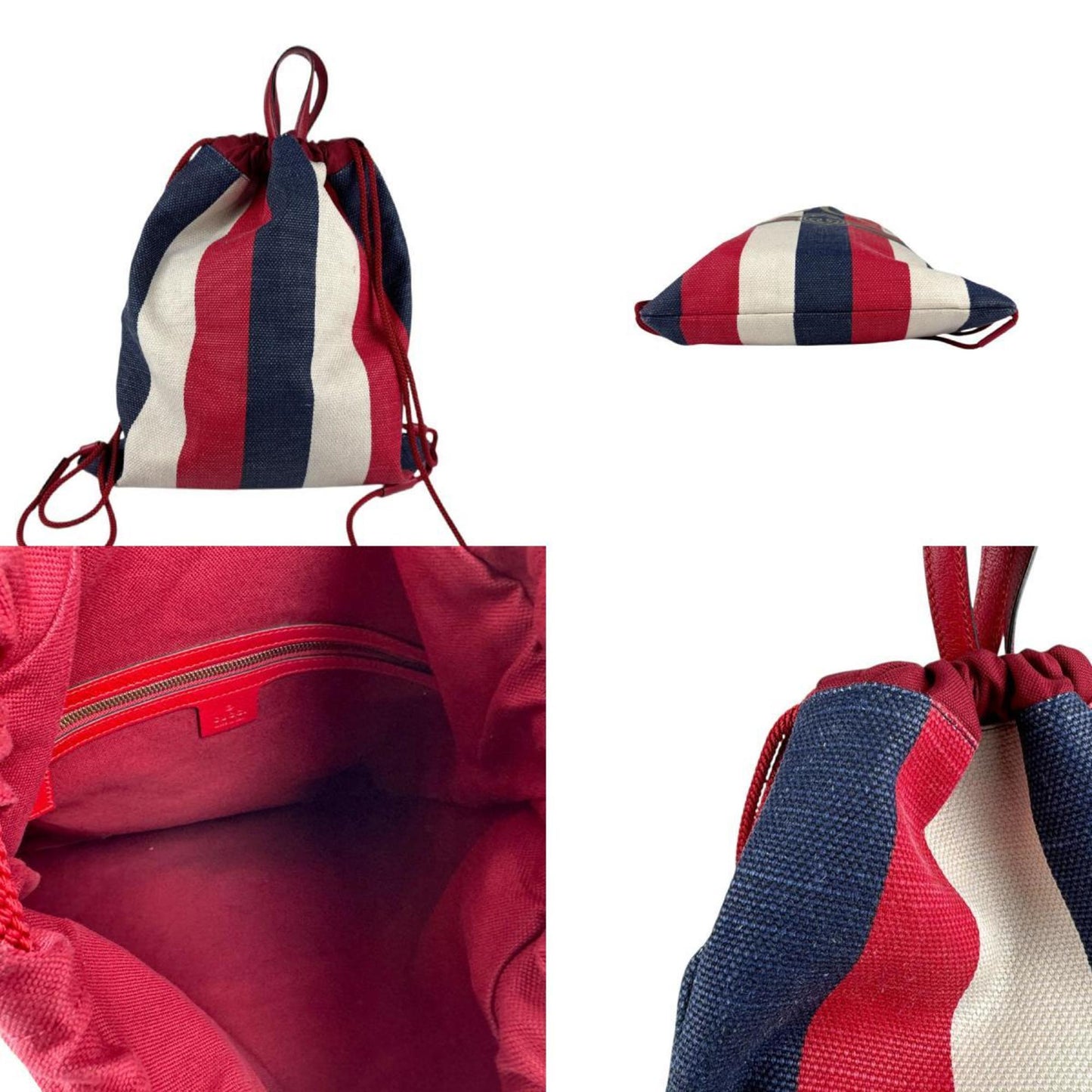 Gucci Blue Red Color White Backpack