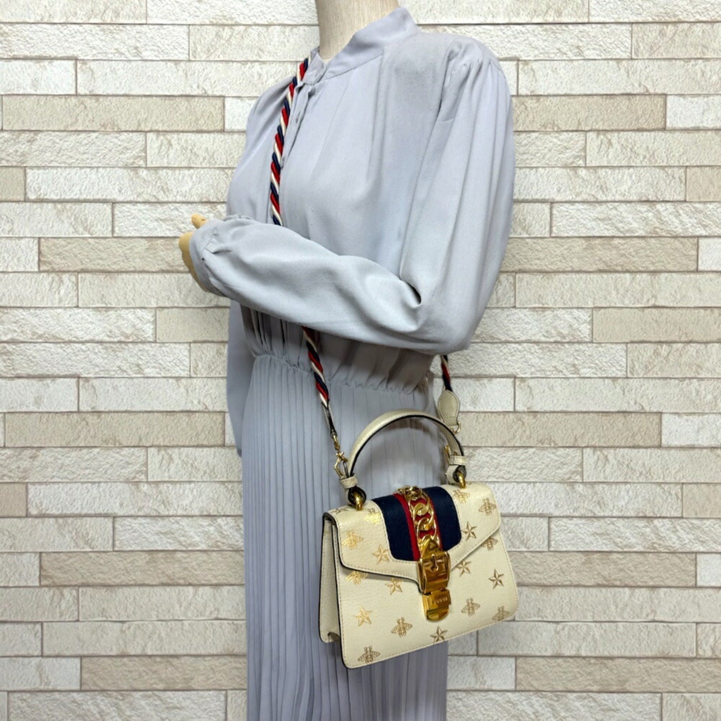 Gucci White Leather Shoulder Bag