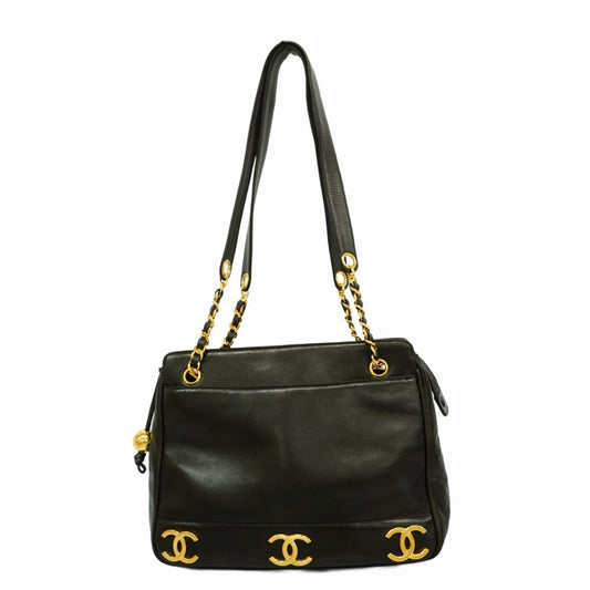 Chanel Black Leather Tote Bag