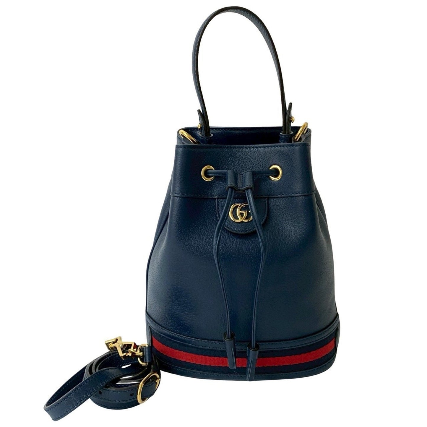 Gucci Navy Red Color Leather Shoulder Bag