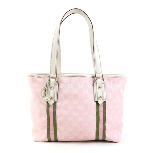 Gucci Khaki Off-White Pink Gg Canvas Leather Shoulder Bag Tote Bag