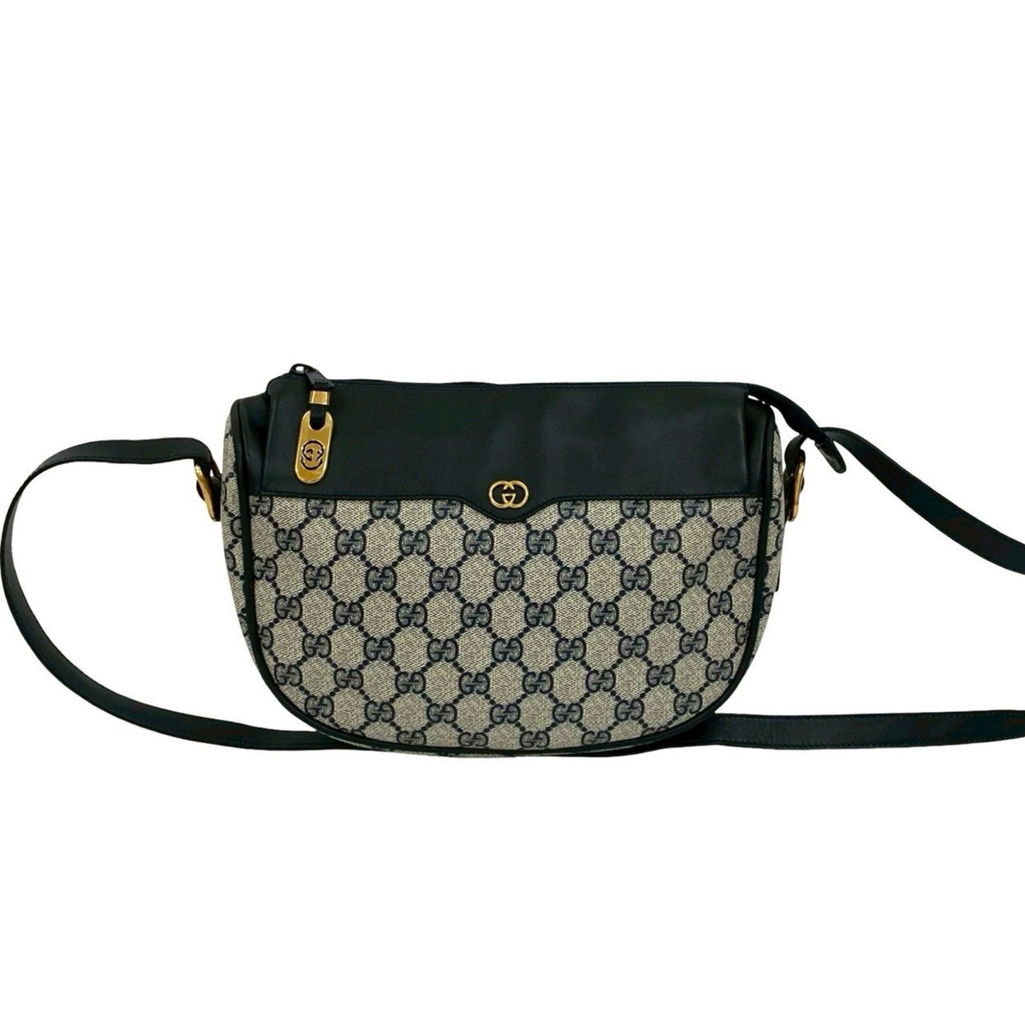 Gucci Navy Leather Pvc Pochette Shoulder Bag