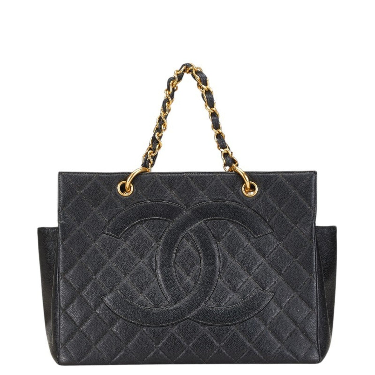 Chanel Black Grained Calfskin Handbag Tote Bag