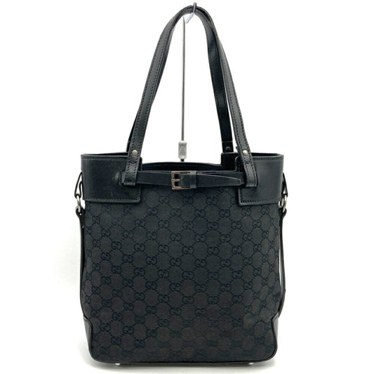 Gucci Black Gg Canvas Handbag Tote Bag