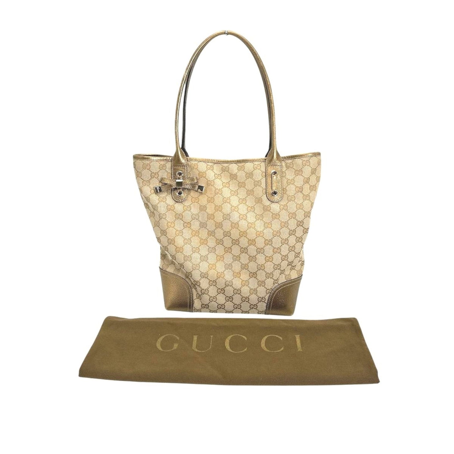 Gucci Beige Gg Canvas Handbag Tote Bag
