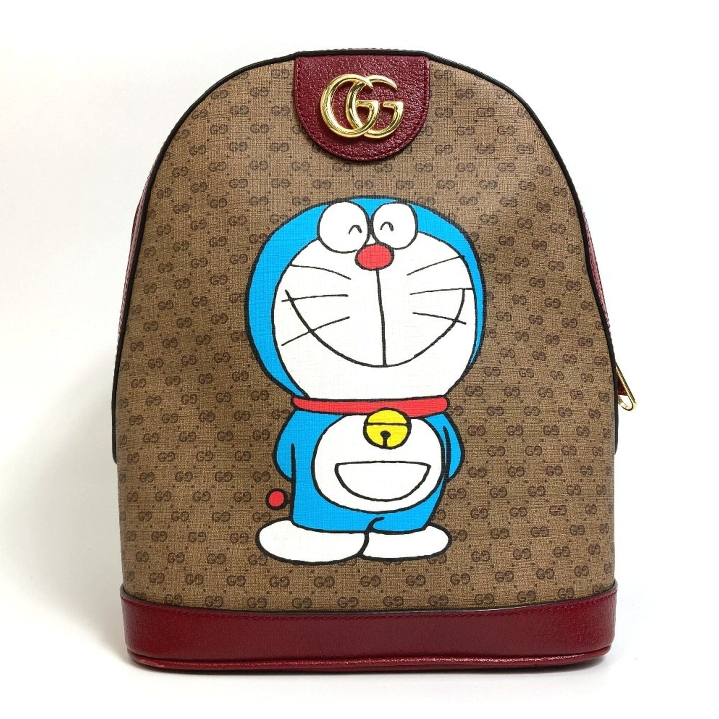 Gucci Beige Red Color Pvc Leather Backpack
