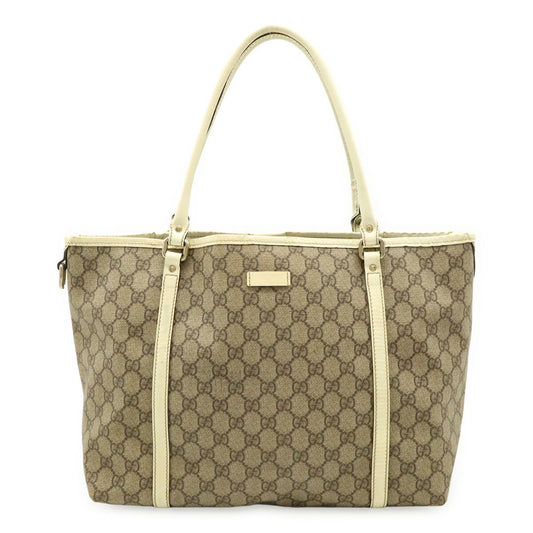 Gucci Dark Beige Ivory Gg Supreme Patent Leather Shoulder Bag Tote Bag