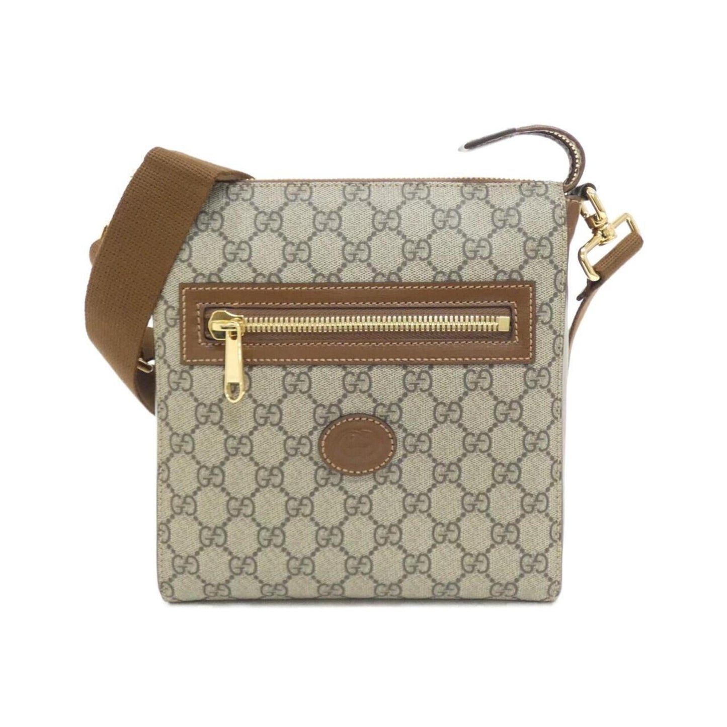 Gucci Beige Brown Gg Supreme Leather Shoulder Bag