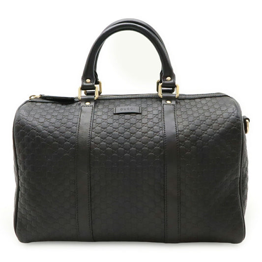 Gucci Black Leather Boston Bag Handbag