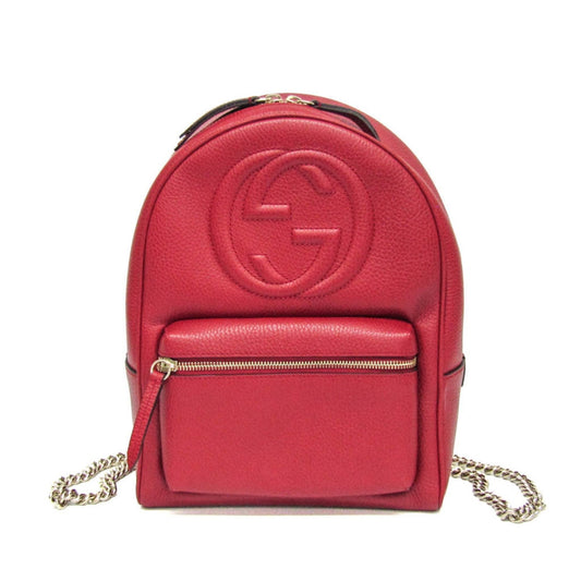 Gucci Soho Red Color Leather Backpack